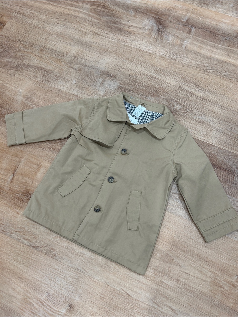 Tan Toddler Trench Coat Jacket